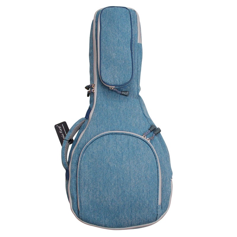 MUSIC FIRST Original Design 15mm Thick Padded Vintage & Retro Jeans Cloth/Denim A & F Style (Standard) Mandolin Gig Bag (Soft Case) Fits Most A Mandolins - Image 1